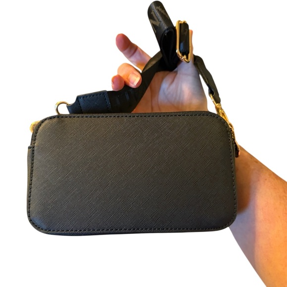 Valentino Orlandi Black Crossbody Bag with Gold Accents - Picture 2 of 4